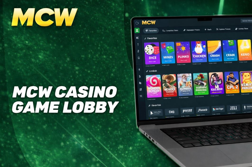 Main game lobby with access to slots, table games, and live titles