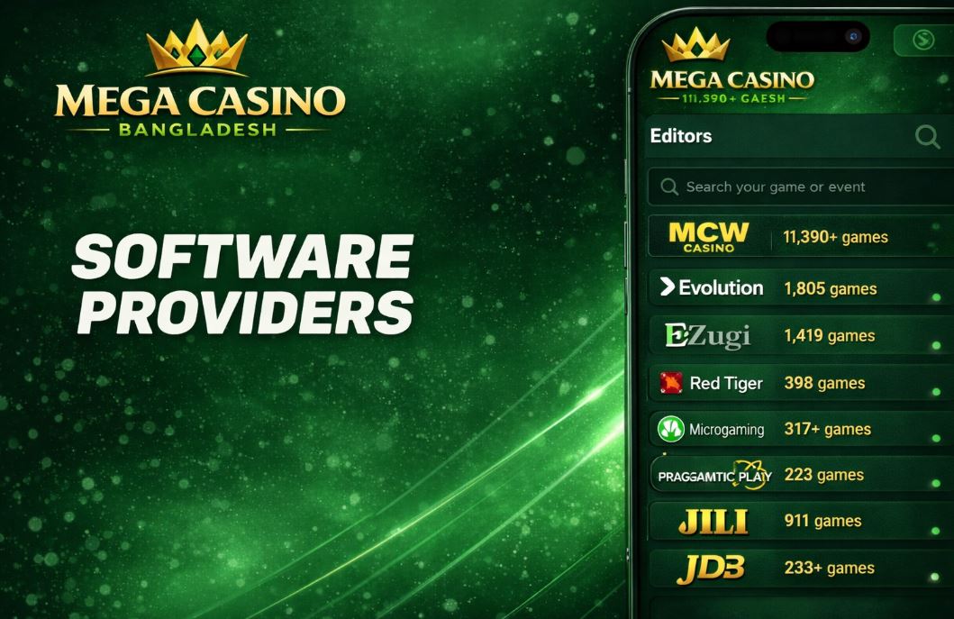 Software providers behind the casino games and platform systems